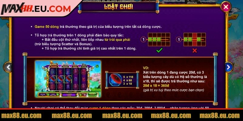 Thanh Xà Bạch Xà MAX88 Trải Nghiệm Nổ Hũ Siêu Hấp Dẫn 2 Hướng dẫn điều chỉnh mức cược và số vòng